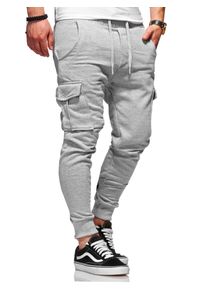 behype Herren Sweathose "Combat", grau, Gr. XXL, 65% Baumwolle, 35% Polyester, Hosen, mit modernen Cargo-Taschen
