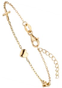 Jobo Damen Armband "Glaube Liebe Hoffnung", Silber 925 (Sterlingsilber), gold, Silber 925 (Sterlingsilber), Armbänder, 925 Silber vergoldet 19 cm