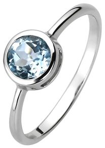 Jobo Damen Fingerring, 60, Silber 925 (Sterlingsilber), blau, Silber 925 (Sterlingsilber), Fingerringe, 925 Silber mit Blautopas