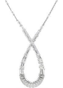 Swarovski Damen Kette mit Anhänger "Hyperbola, Verschiedene Schliffe, Unendlichkeit, 5679438", Metall, L: 49cm, silber, Metall, Halsketten, mit
