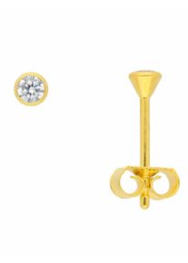 Adelia´s ADELIA ́S Damen Paar Ohrhänger "1 Paar 585 Gold Ohrringe / Ohrstecker mit Zirkonia Ø 3 mm", Damen, Gelbgold 585, gold, Gelbgold 585, Ohrringe, 585