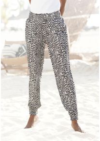 Vivance Damen Jerseyhose, schwarz-weiß, casual, Gr. 38, animal-print, bedruckt, Jersey, Obermaterial: 100% Viskose, Hosen, mit Animalprint und