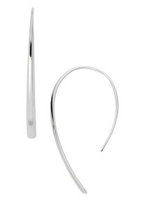 Fossil Damen Paar Ohrhaken "Bevel Hoop, Fashion, JF01702040", Edelstahl, silber, Edelstahl, Ohrringe
