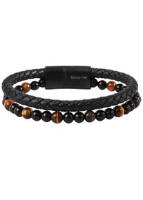 Adelia´s ADELIA ́S Herren Edelstahlarmband "Herren Armband aus Edelstahl 21 cm", 21, Edelstahl, schwarz, Edelstahl, Armbänder