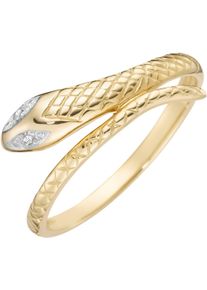 Firetti Damen Fingerring "Schmuck Geschenk Gold 375 Damenring Goldring Schlange bicolor", 18, 0,01 ct P3 = leicht erkennbare Einschlüsse, Gelbgold
