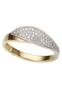 Firetti Damen Fingerring "Schmuck Geschenk Gold 585 Damenring Goldring", 16, 0,25 ct P2 = erkennbare Einschlüsse, Weißgold 585-Gelbgold