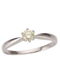 Firetti Damen Solitärring "Schmuck Geschenk Gold 750 Damenring Verlobungsring Goldring Solitär", 19, 0,25 ct LR = lupenrein, Weißgold 750-Diamanten,
