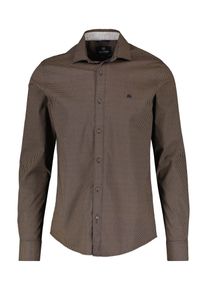 Lerros Herren Langarmhemd "Lerros Langarmhemd mit Minimal-AOP", blau, Gr. S, 97% Baumwolle, 3% Elasthan, Hemden