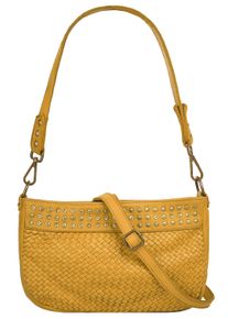 Samantha Look Damen Umhängetasche, gelb, Leder, Taschen, echt Leder, Made in Italy