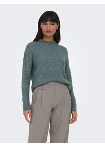 Only Damen Strickpullover "ONLCAMILLA O-NECK L/S PULLOVER KNT", grün, modisch, Gr. XS, meliert, unifarben, Strick, Obermaterial: 74% Polyacryl, 24%