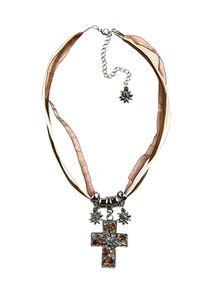 Allgäu Rebell ALLGÄU REBELL Damen Kette mit Anhänger "Hannelore", braun, Basic, Metall, Halsketten, mit kleinen Edelweiß