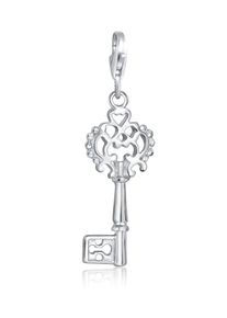 NENALINA Damen Charm-Einhänger "Anhänger Schlüssel Symbol Ornament 925 Silber", ohne Stein, silber, Silber 925 (Sterlingsilber), Charms