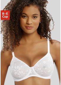 Nuance Damen T-Shirt-BH, Gr. 90, weiß, Spitze, Obermaterial: 80% Polyamid, 20% Elasthan, klassisch, BHs, mit Bügel, mit nahtlosen Cups aus glatter