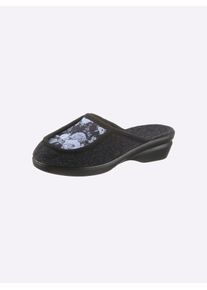 Schawos Damen Pantoffel, Gr. 37, grau, Textil, Schuhe