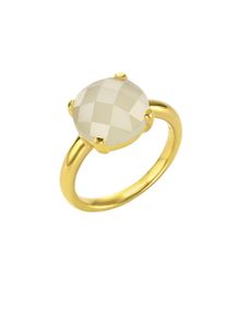JAMELLI Damen Fingerring "925 Silber vergoldet mit Mondstein", 054 (17,2), Silber 925 (Sterlingsilber), gelb, Silber 925 (Sterlingsilber), Fingerringe