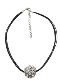 Damen Kette mit Anhänger "Crystal", schwarz, Basic, Collezione Alessandro, Metall, Halsketten, mit Glassteinen