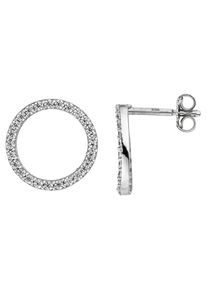 Jobo Damen Paar Ohrstecker, Silber 925 (Sterlingsilber), silber, Silber 925 (Sterlingsilber), Ohrringe, rund 925 Silber mit Zirkonia