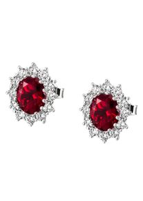 Firetti Damen Paar Ohrstecker "Schmuck Geschenk Silber 925 Ohrschmuck Lady D Glitzer", Silber 925 (Sterlingsilber), rot, Silber 925 (Sterlingsilber),