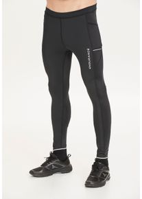 Endurance Herren Lauftights "Energy", schwarz, sportlich, Gr. M, unifarben, 81% Polyester, 19% Elasthan, Hosen, mit winddichter Vorderseite