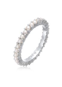 Elli Damen Perlenring "Bandring Memoire Glasperle 925 Sterling Silber", 58mm, ohne Stein, Silber 925 (Sterlingsilber), 3mm, silber, Silber 925