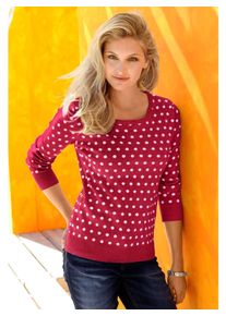 Inspirationen Damen Strickpullover "Pullover", rot, Gr. 38, gemustert, mehrfarbig, 100% Polyacryl, Pullover