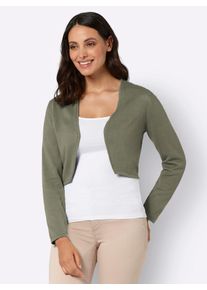 Inspirationen Damen Bolero, grün, Gr. 40, unifarben, 100% Baumwolle, Strickjacken