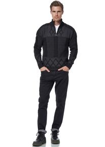 Rusty Neal Herren Strickpullover, schwarz, casual, Gr. M, unifarben, 70% Polyacryl, 30% Baumwolle, Pullover, mit Stehkragen und Reißverschluss