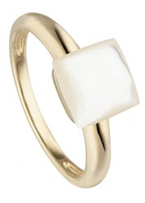 Jobo Damen Fingerring "Ring mit Perlmutt-Einlage", 52, Silber 925 (Sterlingsilber), gold, Silber 925 (Sterlingsilber), Fingerringe, 925 Silber