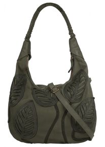 Samantha Look Damen Shopper, grün, Leder, unifarben, Taschen, echt Leder, Made in Italy