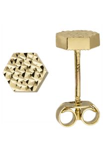 Jobo Damen Paar Ohrstecker, Gelbgold 333, gold, Gelbgold 333, Ohrringe, Sechseck 333 Gold