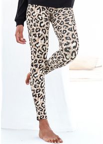 Lascana Damen Schlafhose, Gr. 32, schwarz, Single Jersey, Obermaterial: 92% Baumwolle, 8% Elasthan, animal-print, unifarben, casual, Hosen, in