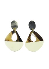 Damen Paar Ohrstecker "Mumbai", beige, Collezione Alessandro, Materialmix, Ohrringe