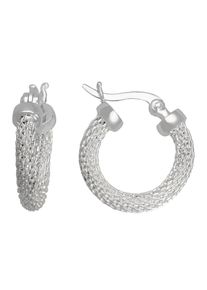 Firetti Damen Paar Creolen "Schmuck Geschenk Silber 925 Strukturiert rhodiniert", Silber 925 (Sterlingsilber), silber, Silber 925 (Sterlingsilber),