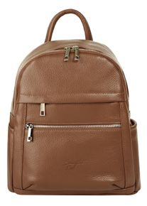 Samantha Look Cityrucksack, braun, Rindsleder, Leder, casual, Rucksäcke, echt Leder, Made in Italy