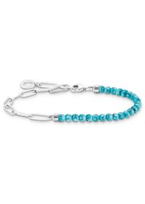 Thomas Sabo Damen Armband "blaue Perlen, A2099-404-17-L17", 17, Silber 925 (Sterlingsilber), bunt, Silber 925 (Sterlingsilber), Armbänder, mit