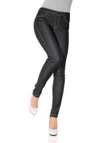 Heine Damen Leggings, schwarz, Gr. 19, unifarben, 76% Baumwolle, 21% Polyester, 2% Elasthan, 1% Viskose, Hosen