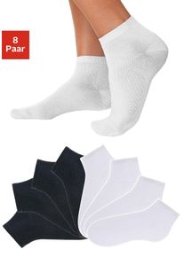 GO IN Damen Kurzsocken, Gr. 35, schwarz-weiß, Polyamid, Baumwolle, Elasthan, meliert, unifarben, Socken, uni in Basic Farben