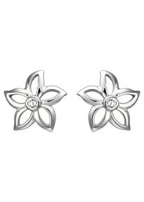 Jobo Damen Paar Ohrstecker "Blume", Silber 925 (Sterlingsilber), silber, Silber 925 (Sterlingsilber), Ohrringe, 925 Silber mit 2 Zirkonia