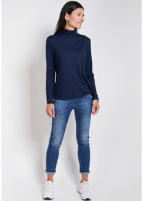 Seidel Moden Damen Rollkragenshirt, blau, casual, Gr. 54, Obermaterial: 95% Viskose, 5% Elasthan, Shirts, im Basic-Style, MADE IN GERMANY