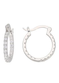 Firetti Damen Paar Creolen "Schmuck Geschenk Silber 925 rund basic femininvoll rhodiniert", Silber 925 (Sterlingsilber), bunt, Silber 925