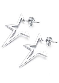 Firetti Damen Paar Ohrstecker "Schmuck Geschenk Ohrschmuck Star", Edelstahl, silber, Edelstahl, Ohrringe