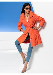 Heine Damen Kurzmantel, orange, Gr. 42, unifarben, unifarben mit Farbeinsatz, unifarben mit Farbeinsätzen, 100% Polyamid, Mäntel