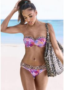 Buffalo Damen Bikini-Hose "Haruna", rosa, Gr. 38, bedruckt, Animalprint, Recycling-Polyamid, Badehosen, mit Muster-Mix
