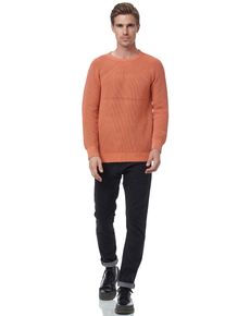 Rusty Neal Herren Strickpullover, orange, casual, Gr. XL, unifarben, 50% Polyacryl, 50% Baumwolle, Pullover, im einfarbigen Design