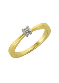 Diamonds by Ellen K. Damen Fingerring "375/- Gold Brillant 0,10ct.", 018 (57,0), 0,10 ct P1 = bei 10-facher Vergrößerung erkennbare Einschlüsse, Gold, gelb, DIAMONDS BY