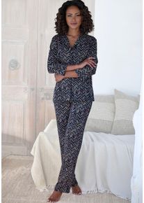 Vivance Dreams Damen Pyjama, Gr. 32, bunt, Single Jersey, Obermaterial: 100% Baumwolle, mehrfarbig, bedruckt, modisch, Homewear-Sets, mit malerischem