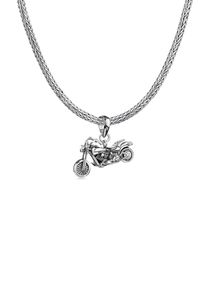 Kuzzoi Herren Kette mit Anhänger "Herren Schlangenkette Motorrad Bike 925 Silber", 50, ohne Stein, Silber 925 (Sterlingsilber), L: 50cm, silber,