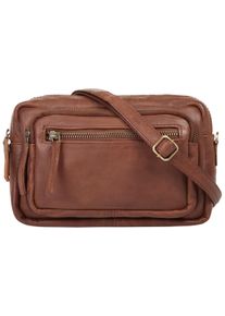 wouwou Damen Umhängetasche, braun, Leder, used, Taschen, echt Leder