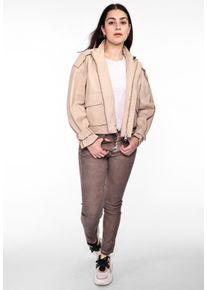 Maze Damen Lederjacke "42020132", beige, Gr. XL, Obermaterial: 100% Leder, Lammnappa / Innenfutter: 100% Polyester / Ärmelfutter: 100% Polyester,