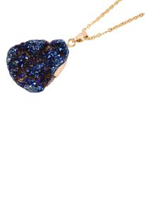 Firetti Damen Kette mit Anhänger "Schmuck Geschenk Drusenachat", Edelstahl, L: 50cm B: 2mm, gold, Edelstahl, B:2mm, Halsketten, Made in Germany - mit